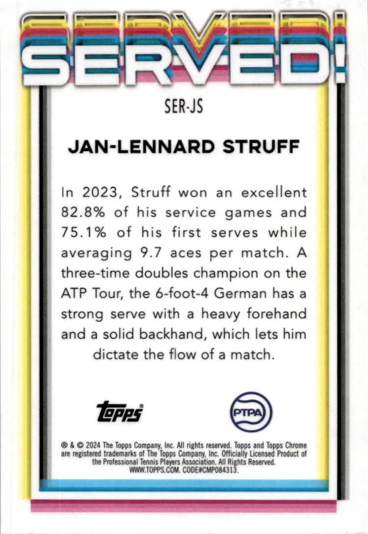 2024 Topps Chrome Tennis Served #SER-JS Jan-Lennard Struff
