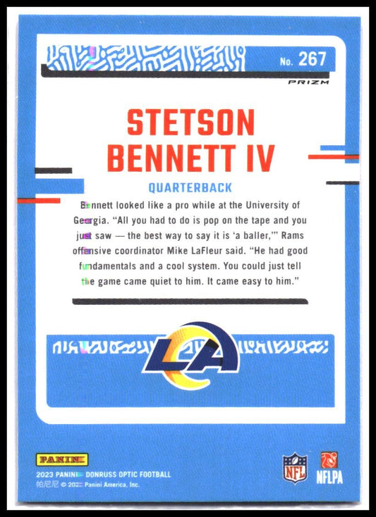 Stetson Bennett #267 2023 Donruss Optic Pink Rookie RC