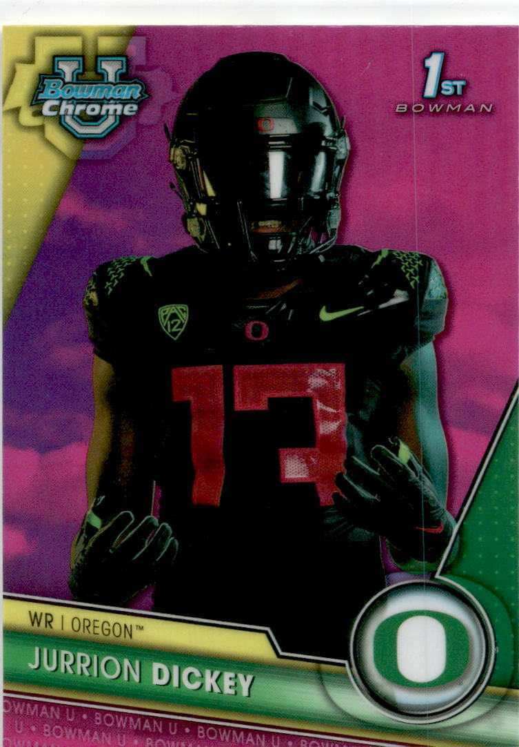 2023 Bowman University Chrome Pink #105 Jurrion Dickey Oregon Ducks