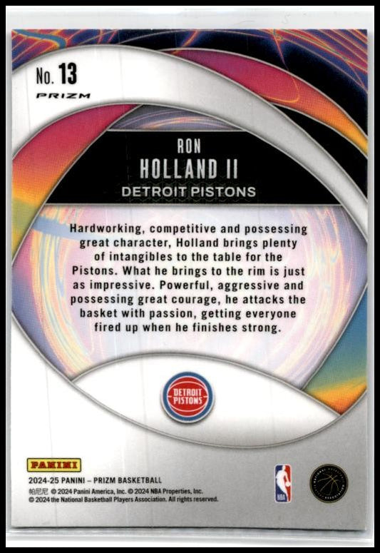 2024-25 Panini Prizm Instant Impact Prizms Silver #13 Ron Holland II Pistons