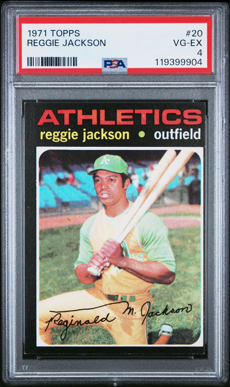 1971 Topps #20 Reggie Jackson Oakland Athletics PSA 4