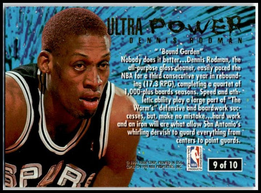 1994-95 Ultra Ultra Power #9 Dennis Rodman San Antonio Spurs