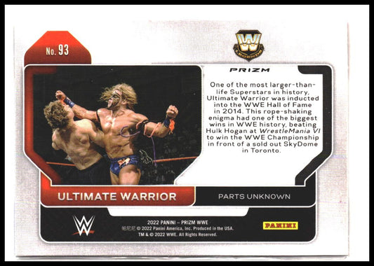 Ultimate Warrior #93 2022 Panini Prizm WWE Red, White and Blue