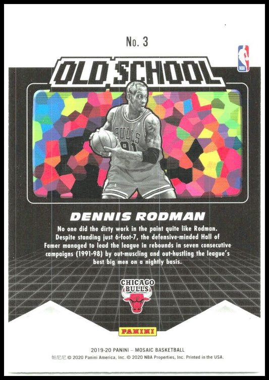 2019-20 Panini Mosaic Old School #3 Dennis Rodman Chicago Bulls