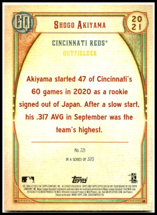 2021 Topps Gypsy Queen #221 Shogo Akiyama Cincinnati Reds