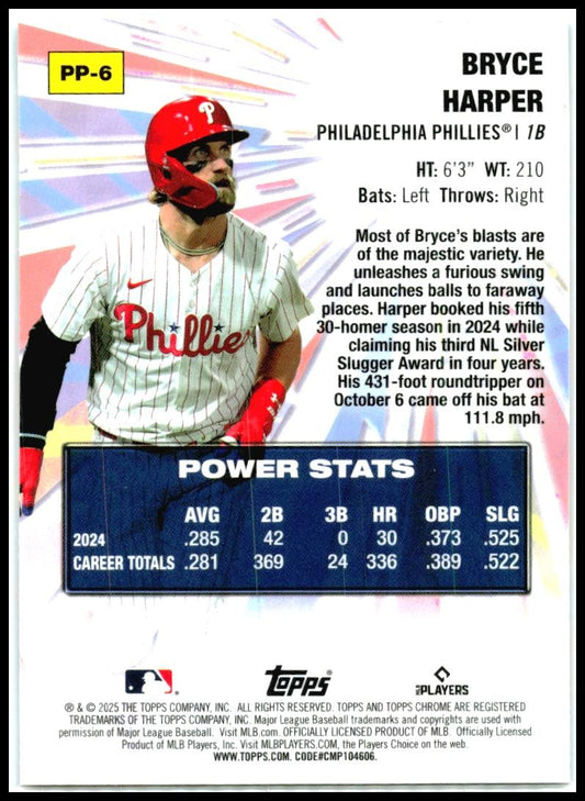 2025 Topps Chrome Power Players #PP-6 Bryce Harper