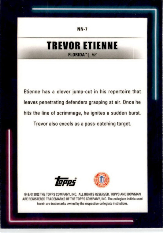 2022-23 Bowman's Best University Neon Neophytes #NN-7 Trevor Etienne Gators
