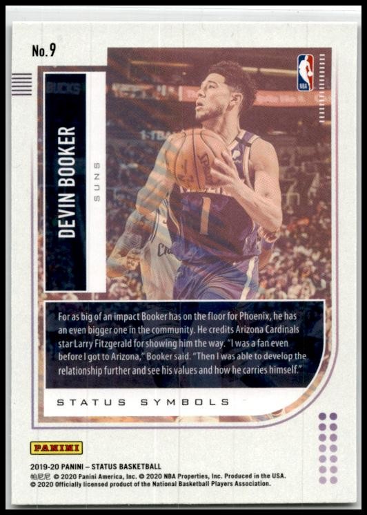 2019-20 Panini Status Status Symbols #9 Devin Booker Phoenix Suns