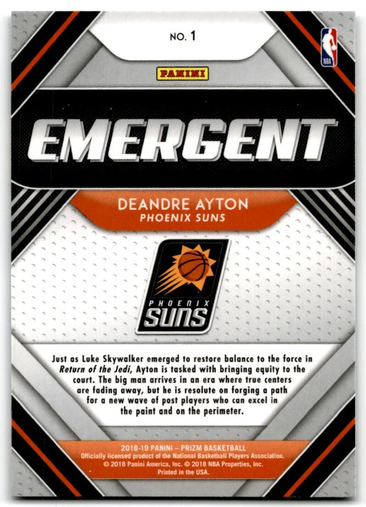 2018-19 Panini Contenders Emergent Deandre Ayton Phoenix Suns #1