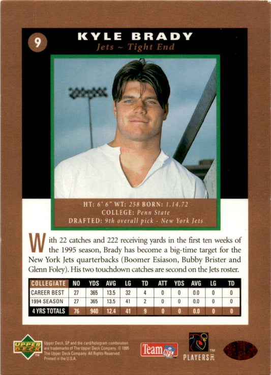 1995 SP #9 Kyle Brady Rookie New York Jets