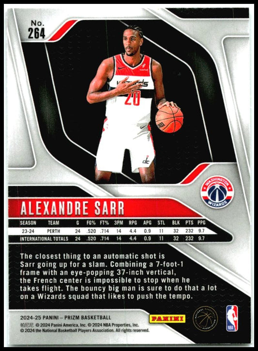 2024-25 Panini Prizm #264 Alexandre Sarr Washington Wizards