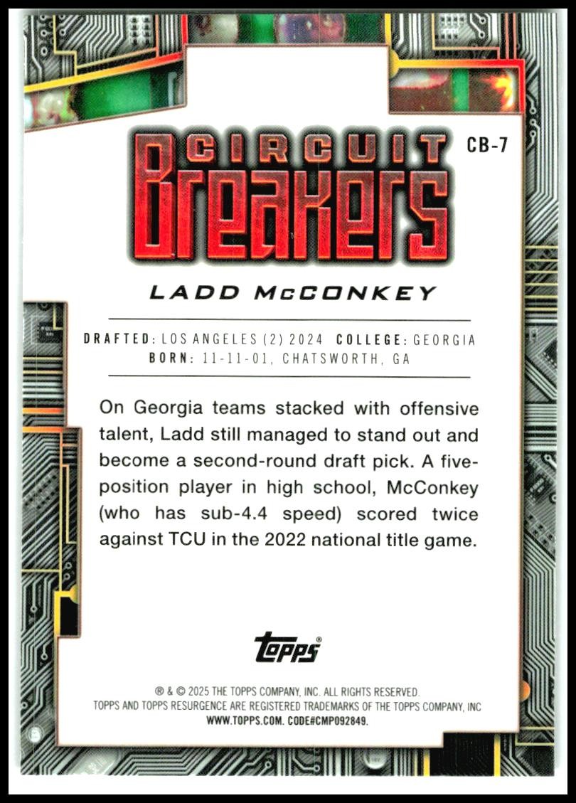 2024 Topps Resurgence Circuit Breakers #CB-7 Ladd McConkey Los Angeles Chargers