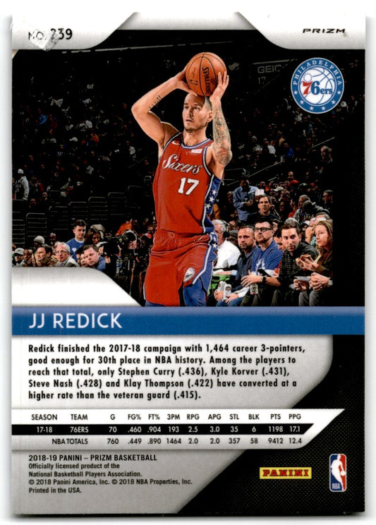 2018-19 Panini Prizm Silver Prizm JJ Redick Philadelphia 76ers #239