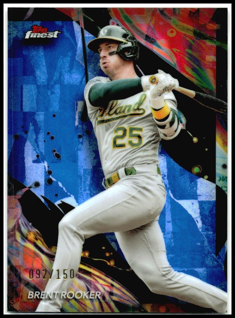 2024 Finest Blue Refractors #118 Brent Rooker #/150 Oakland Athletics