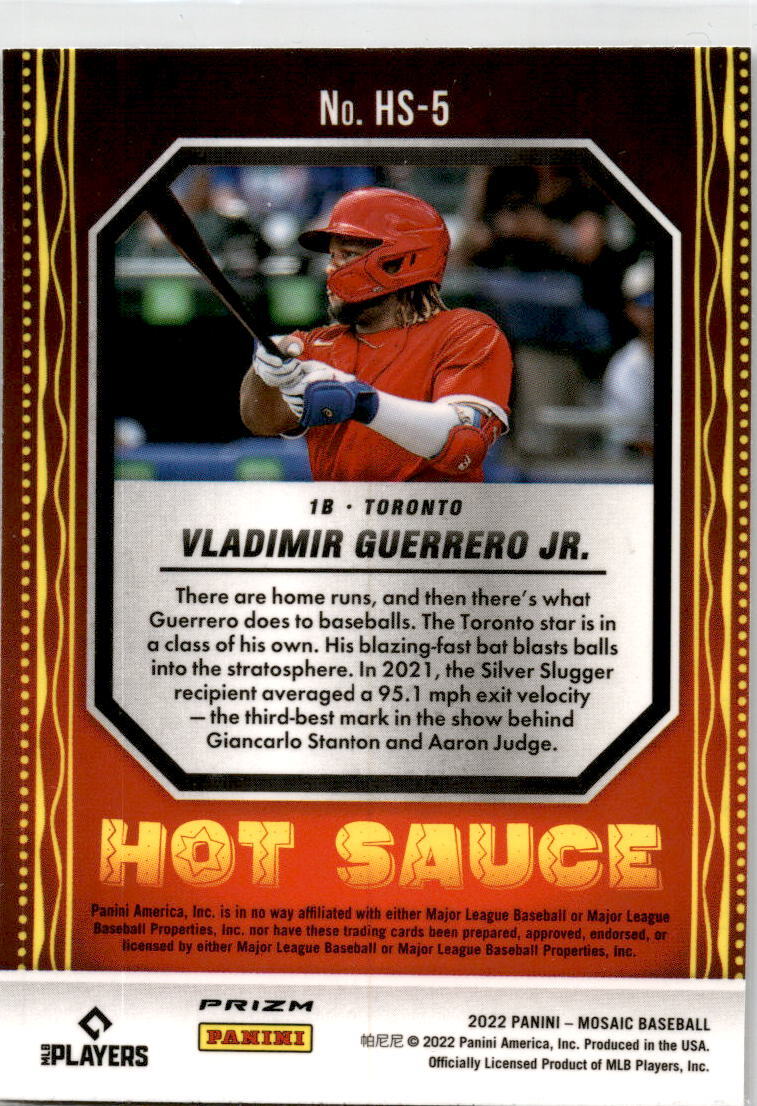 2022 Mosaic   Hot Sauce Green Mosaic Prizm #HS-5 Vladimir Guerrero Jr. Blue Jays