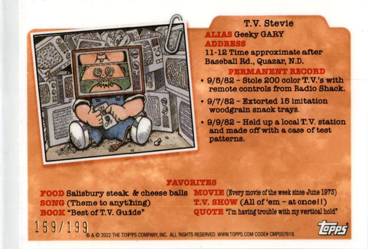 2022 Garbage Pail Kids Chrome # Prism Refractor Droopy Dolly 214a #/199