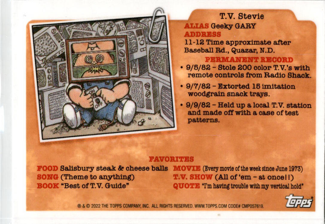 2022 Topps Chrome Garbage Pail Kids Droopy Dolly # 214A