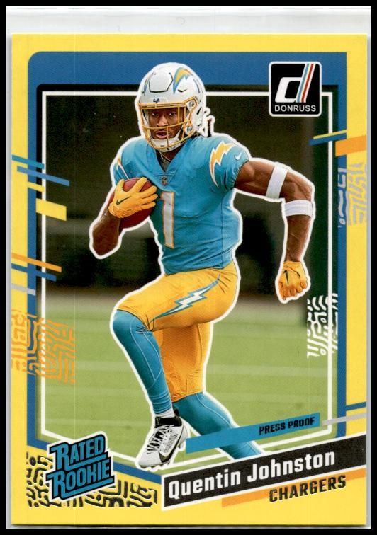 2023 Donruss Press Proof Yellow #353 Quentin Johnston Rookie Chargers