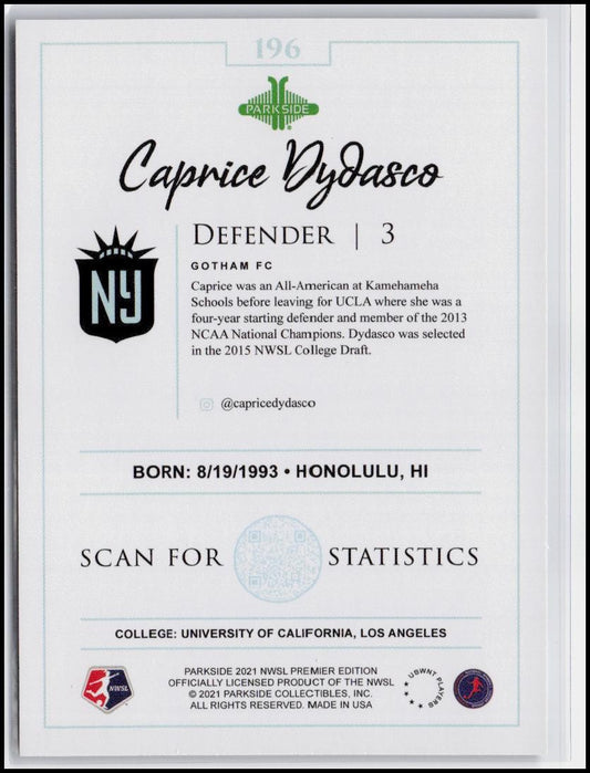 2021 Parkside NWSL Premier Edition #196 Caprice Dydasco