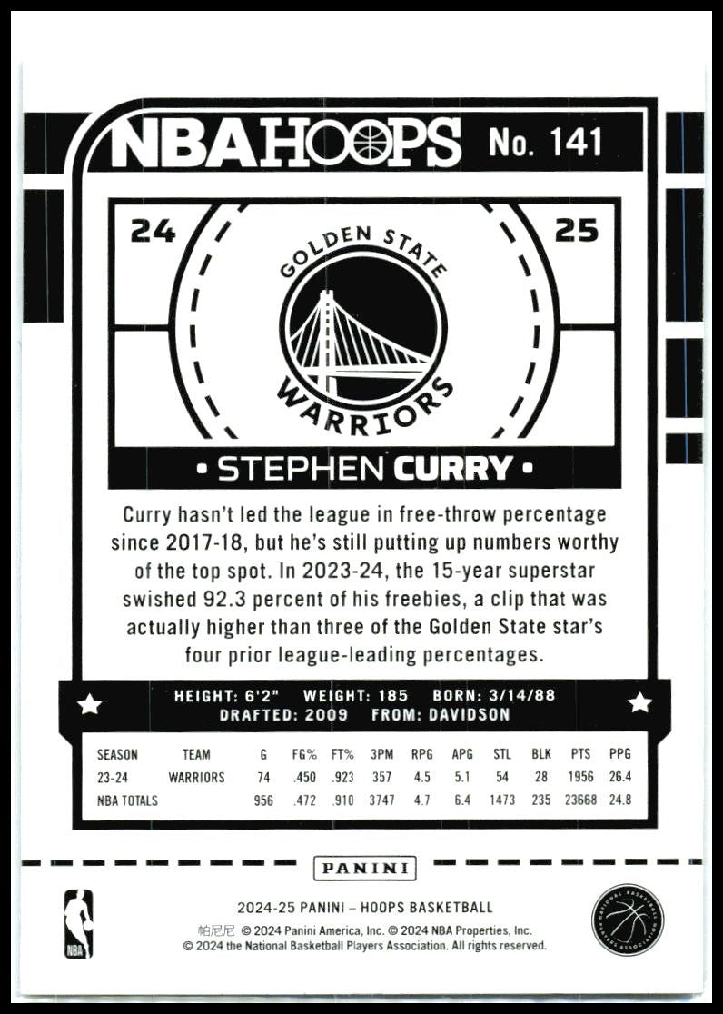 2024-25 Hoops Purple #141 Stephen Curry Golden State Warriors