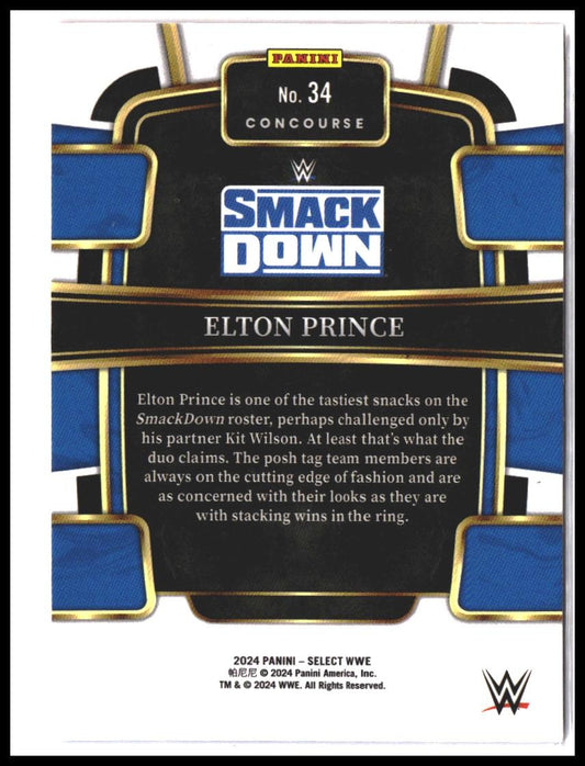 Elton Prince #34 2024 Panini Select WWE Red and Blue