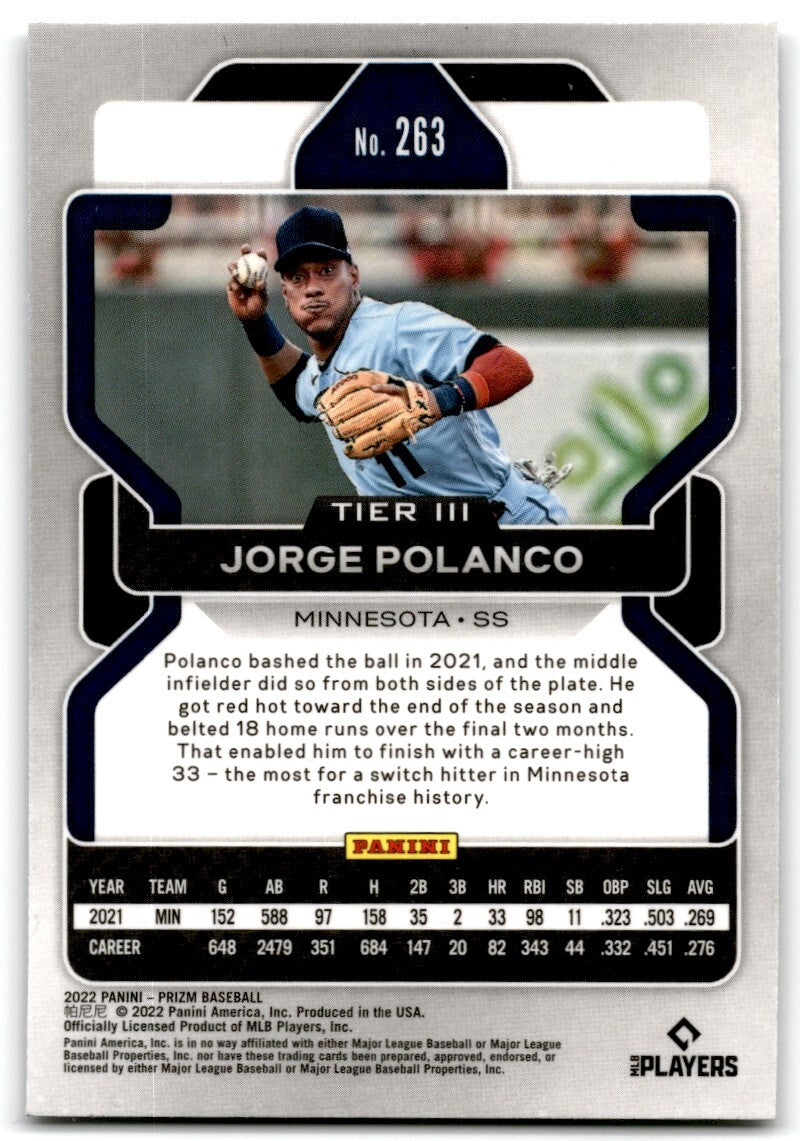 2022 Panini Prizm Jorge Polanco Minnesota Twins #263