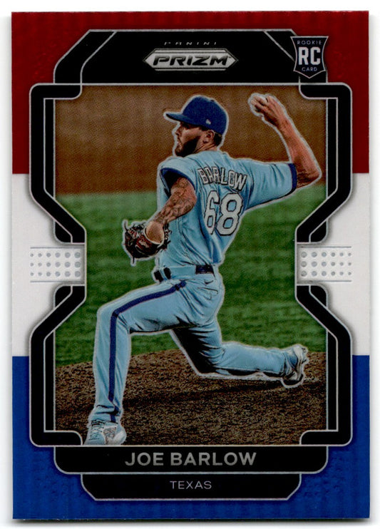 2022 Panini Prizm Red/White/Blue Joe Barlow Texas Rangers #96