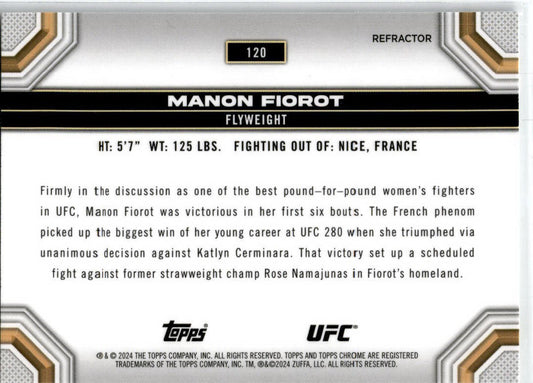 2024 Topps Chrome UFC Refractor #120 Manon Fiorot