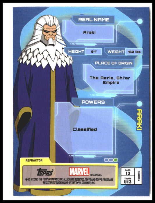 Araki #13 2025 Topps Finest X-Men '97 Refractor