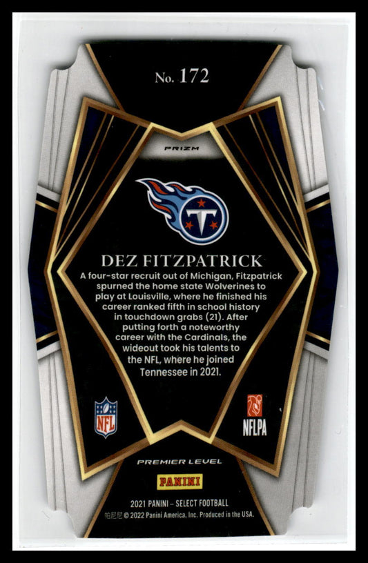 2021 Panini Select Silver Prizm Die-Cut #172 Premier Level Dez Fit