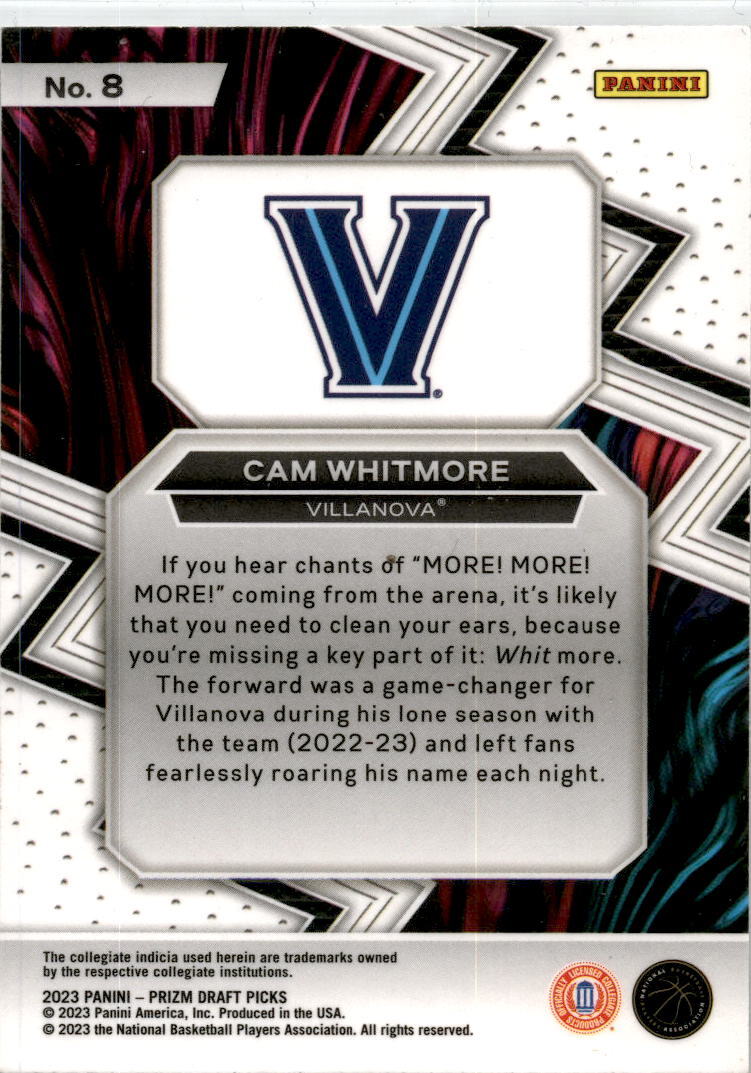 2023 Panini Prizm Draft Picks Fearless #8 Cam Whitmore Villanova Wildcats