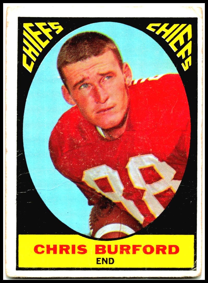 1967 Topps #72 Chris Burford Kansas City Chiefs