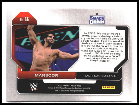 Mansoor #66 2022 Panini Prizm WWE