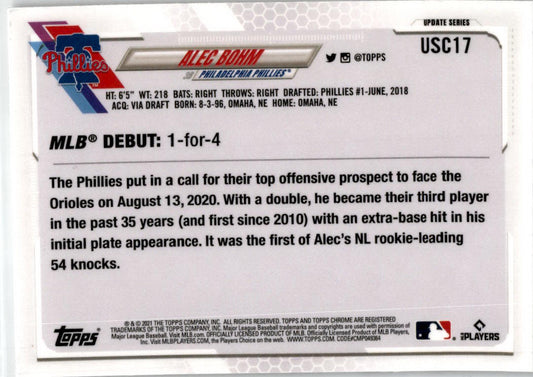 2021 Topps Chrome Update #USC17 Alec Bohm Philadelphia Phillies