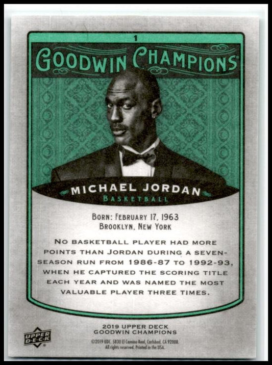 2019 Upper Deck Goodwin Champions Turquoise #1 Michael Jordan