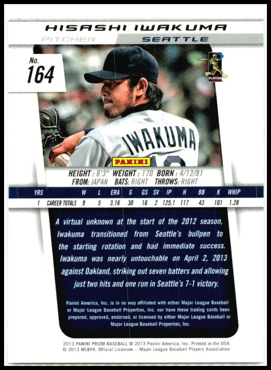 2013 Panini Prizm #164 Hisashi Iwakuma Seattle Mariners