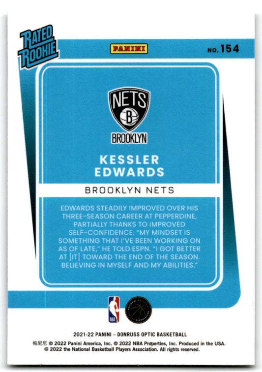 2021-22 Donruss Optic Rated Rookie Kessler Edwards Rookie Brooklyn Nets #154