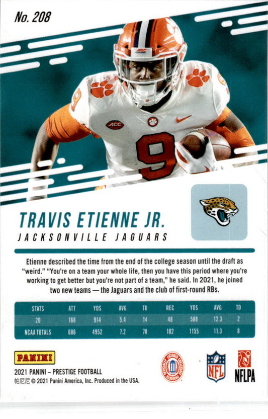 2021 Panini Prestige Xtra Points Astral #208 Travis Etienne Jr. Jacksonville Jag