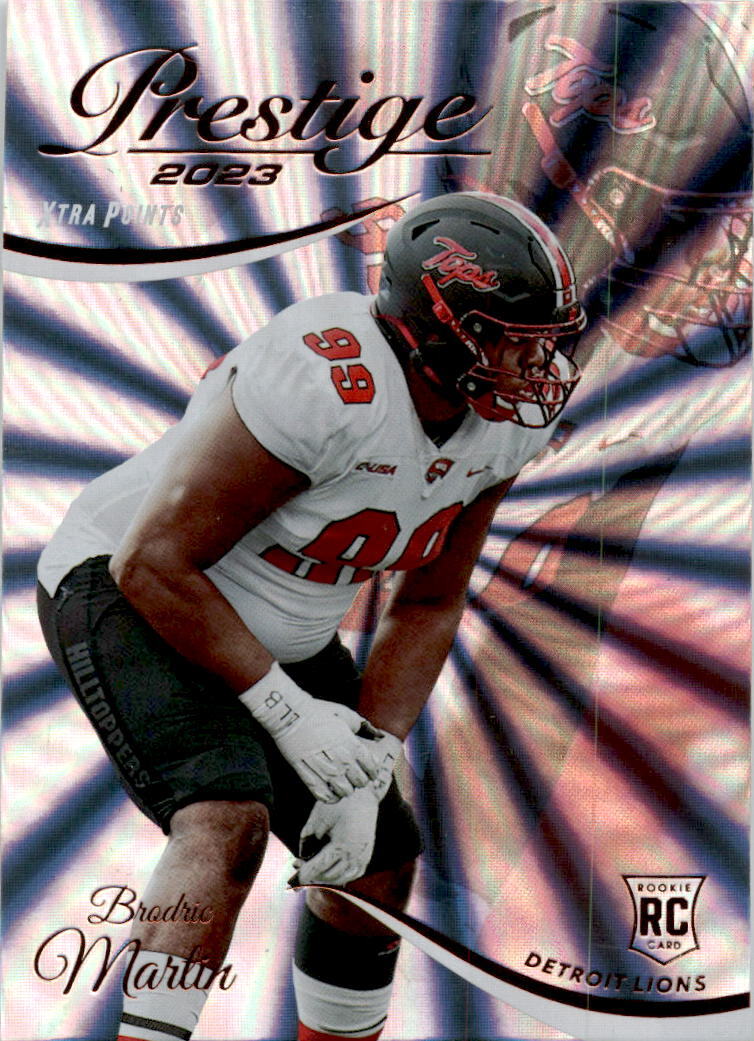 2023 Panini Prestige Xtra Points Sunburst #309 Brodric Martin Rookie Lions