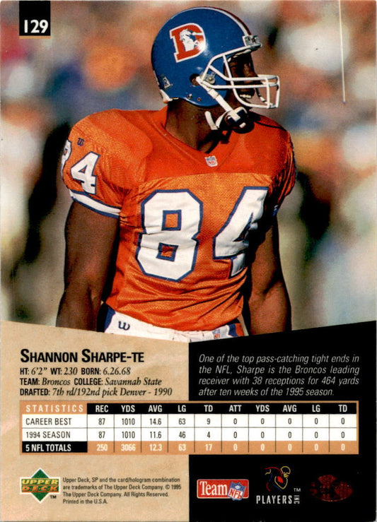1995 SP #129 Shannon Sharpe Denver Broncos