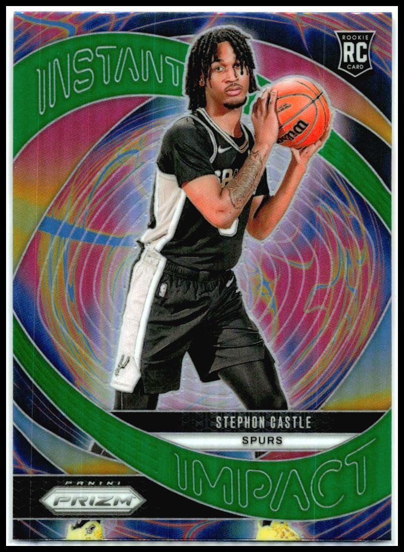 2024-25 Panini Prizm Instant Impact Prizms Green #4 Stephon Castle Spurs