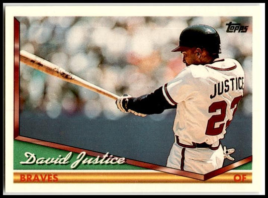 1994 Topps #630 David Justice Atlanta Braves