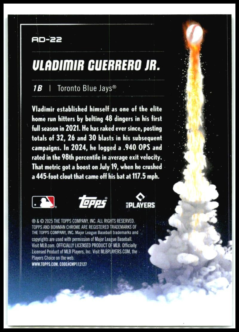 2025 Bowman Chrome Adios #AD-22 Vladimir Guerrero Jr. Toronto Blue Jays