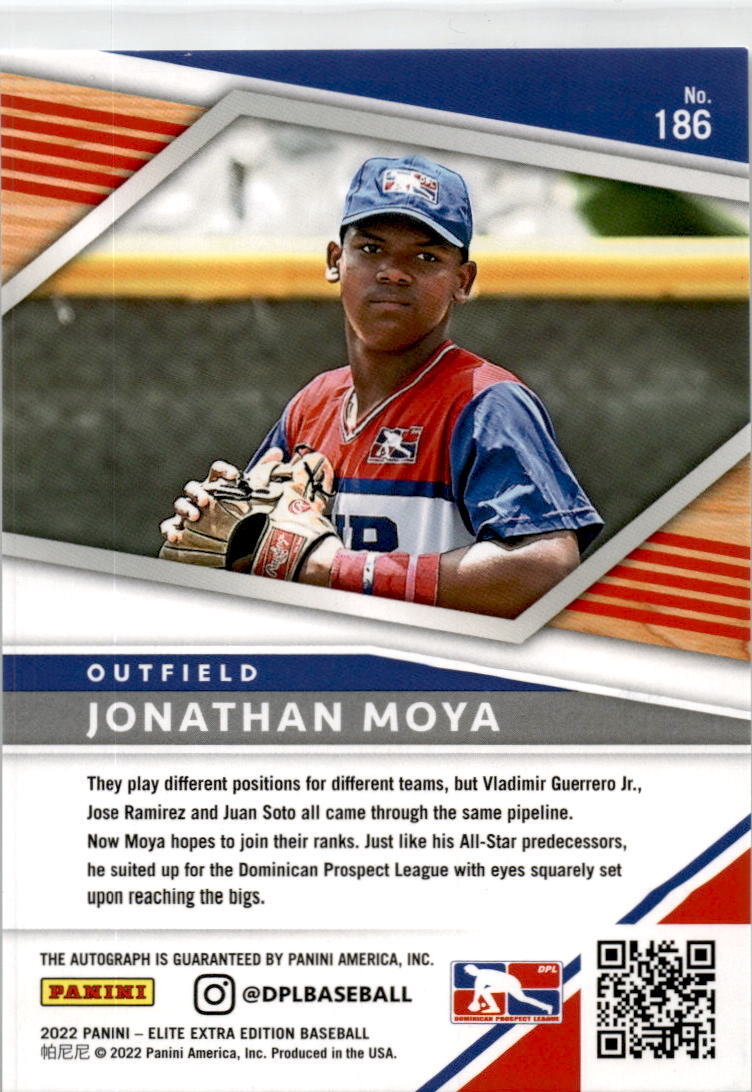 2022 Panini Elite Extra Edition #186 Jonathan Moya Auto