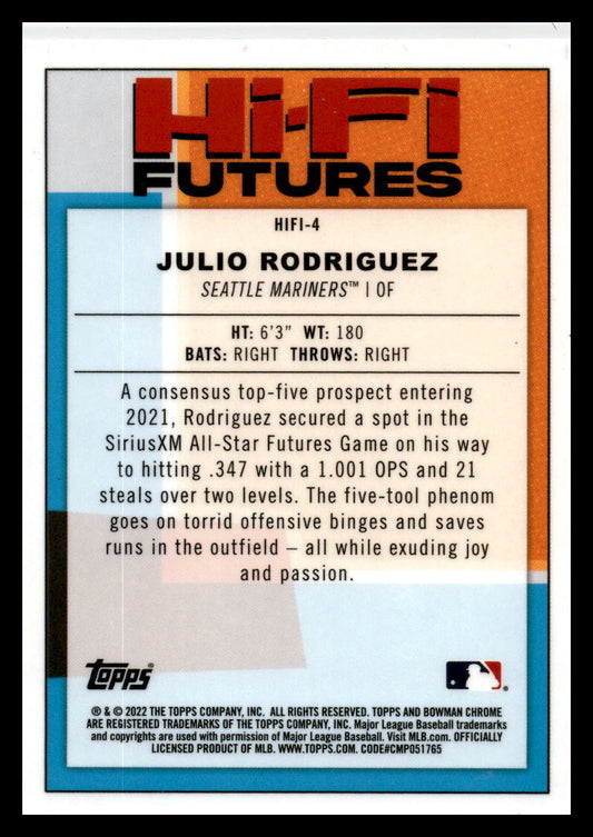2022 Bowman #HIFI-4 Julio Rodriguez Seattle Mariners