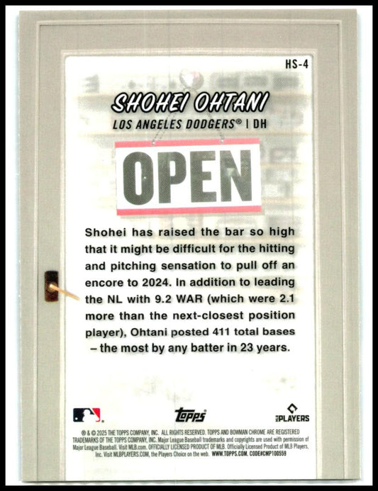 2025 Bowman Hobby Stars #HS-4 Shohei Ohtani Los Angeles Dodgers
