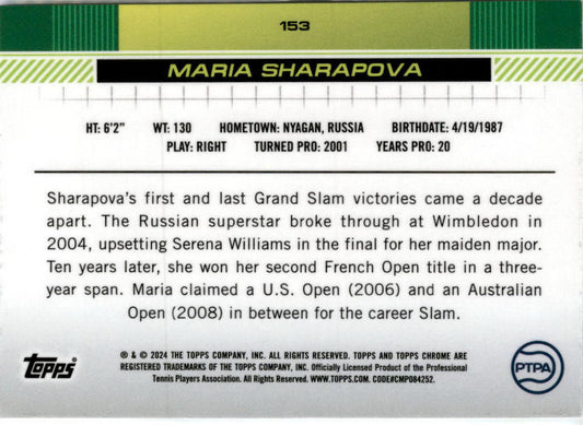 2024 Topps Chrome Tennis #153 Maria Sharapova