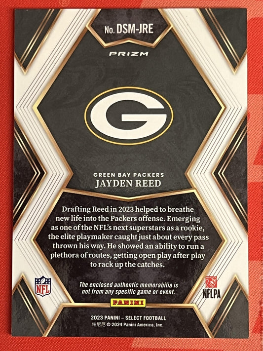 2023 Select Draft Selections Memorabilia Red Prizm #DSM-JRE Jayden Reed Packers