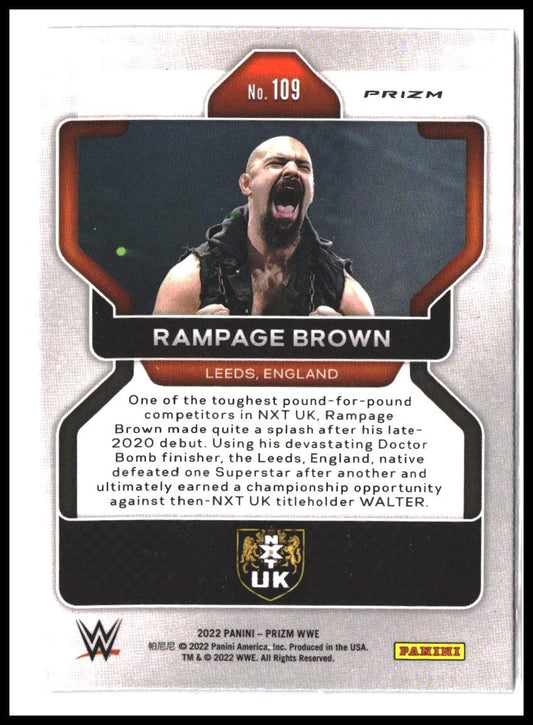 Rampage Brown #109 2022 Panini Prizm WWE Red, White and Blue Rookie RC