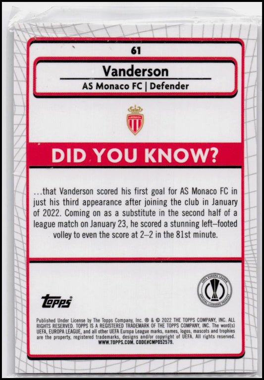 2021-22 Merlin Chrome UEFA Champions League #61 Vanderson